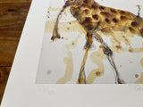 JOHN OLSEN "Giraffes at Mt. Kenya II" Signed, Limited Edition Print 84cm x 51cm