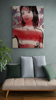 DAVID BROMLEY Nude "Belinda" Polymer & Silver Leaf on Canvas 120cm x 90cm