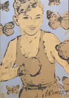 DAVID BROMLEY "Boy Boxer" Signed Screenprint on Card 71cm x 51cm