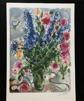 MARC CHAGALL "Les Lupin Bleu" Limited Edition Colour Lithograph