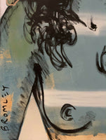 DAVID BROMLEY Nude "Alexia" Original Polymer & Silver Leaf on Canvas 120cm x 90cm