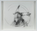 JOHN OLSEN "Squid & Fish" Signed, Original Charcoal on Paper 41cm x 52cm, Framed