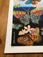 DAVID BROMLEY "Butterflies II" Printers Proof Print PP 28cm x 35cm