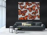 DAVID BROMLEY "Butterflies" Polymer & Silver Leaf on Canvas 150cm x 180cm