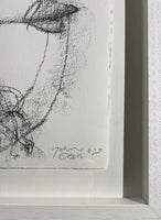 JOHN OLSEN "Squid & Fish" Signed, Original Charcoal on Paper 41cm x 52cm, Framed