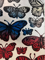 DAVID BROMLEY "Butterflies" Polymer & Silver Leaf Painting on Canvas 120 x 90cm