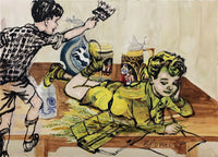 DAVID BROMLEY "Painting Away" Signed, Limited Edition Print 80cm x 110cm