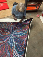ROSEMARY PETYARRE "Yam Leaf" Signed Acrylic on Canvas Painting 151cm x 95cm