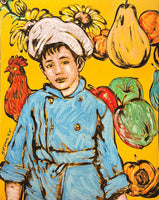 DAVID BROMLEY "Young Chef" Signed Limited Edition Print 90cm x 72cm