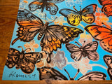 DAVID BROMLEY "Butterflies II" Signed Limited Edition Print 72cm x 90cm