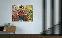 DAVID BROMLEY Children Series "Imaginary Friends" Polymer on Canvas 120 x 150cm