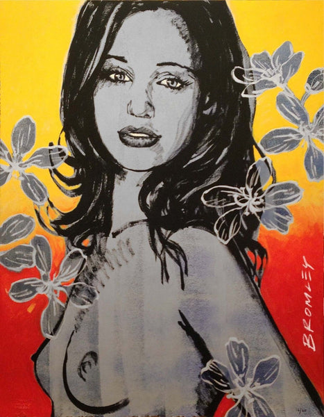 DAVID BROMLEY Nude "Gillian With Flowers" Signed Limited Edition Print, 70 x 55