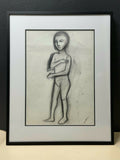 ROBERT DICKERSON "Female Study" Original Charcoal, Signed, 75cm x 53cm, Framed