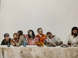 JOHAN ANDERSSON "Last Supper" Signed, Mixed Media on Canvas 65cm x 126cm, FRAMED