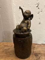 DAVID BROMLEY "Bath Time" Signed, Cast Bronze Maquette Sculpture and Base