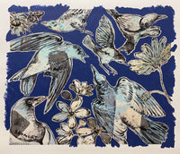 DAVID BROMLEY "Birds" Mixed Media on Paper 92cm x 107cm