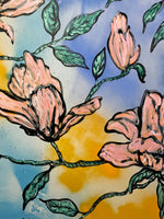 DAVID BROMLEY "Flowers" Original, Polymer Painting on Canvas 120cm x 90cm