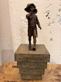 DAVID BROMLEY "Marching On" Signed, Cast Bronze Maquette Sculpture and Base