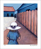 CHARLES BLACKMAN "Schoolgirls in Laneway" Signed Limited Edition Print 66 x 53cm