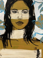 DAVID BROMLEY "Kate" Original, Polymer & Silver Leaf on Canvas 150cm x 120cm